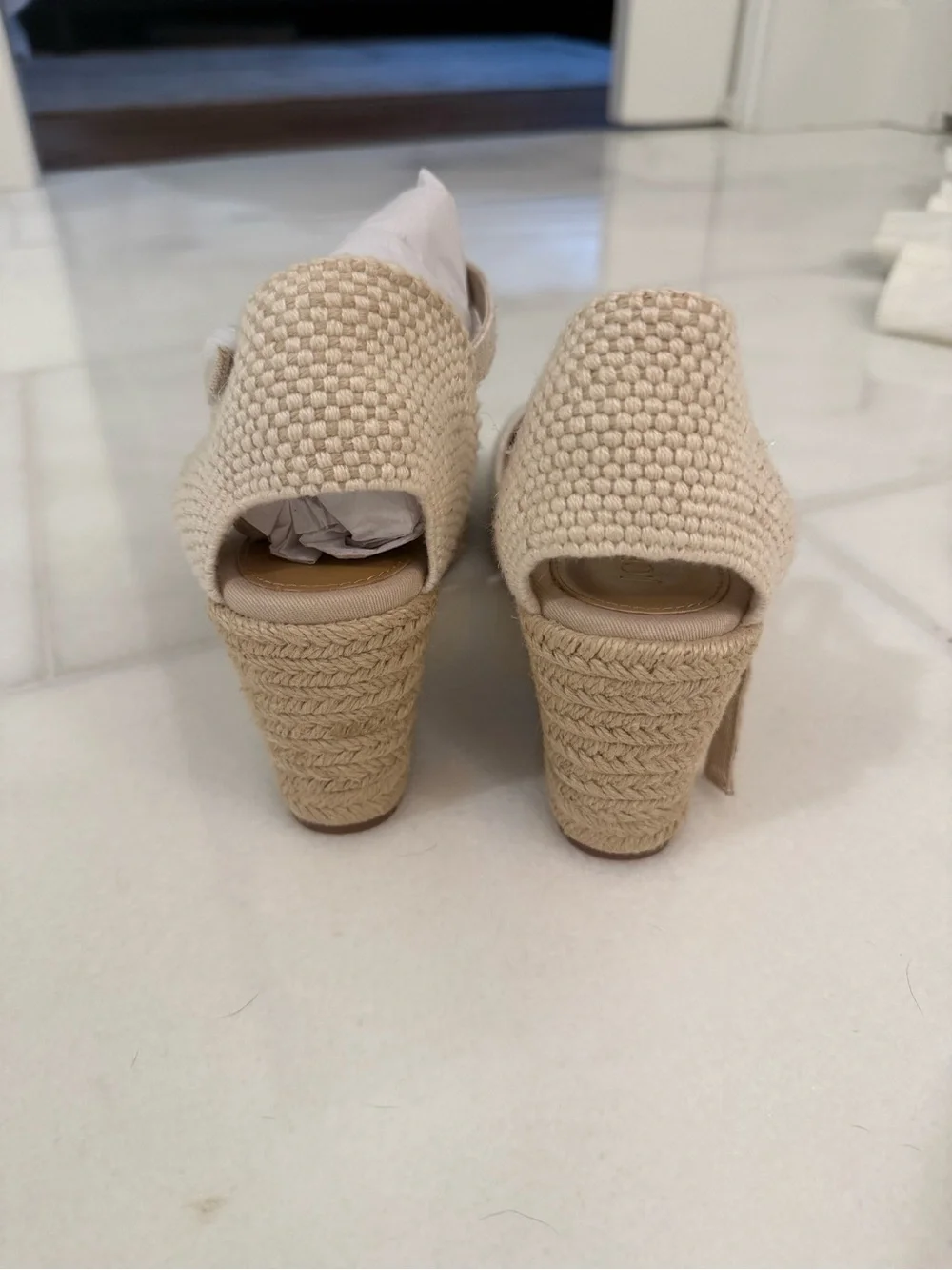 NWOT JCrew Linen Espadrille Platform Heels Size 8.5